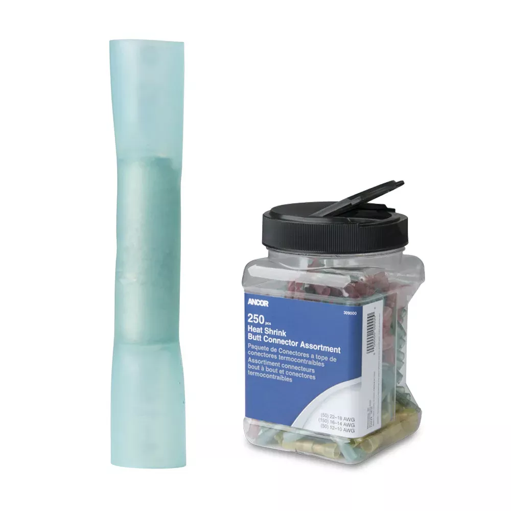 Ancor 16-14 AWG Heat Shrink Butt Connector – 250-Pieces – Jar