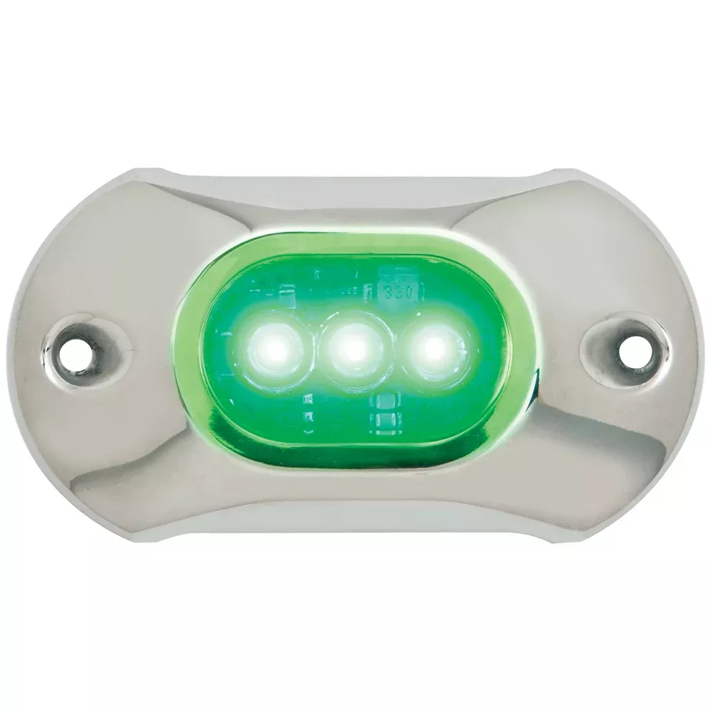 Attwood Light Armor Underwater LED Light – 3 LEDs – Green 65UW03G-7