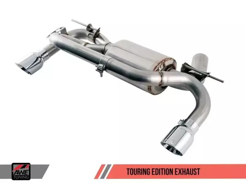 AWE Tuning BMW F3X 340i Touring Edition Axle-Back Exhaust – Chrome Silver Tips (90mm)