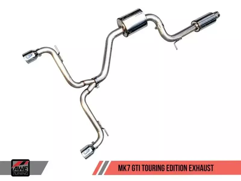 AWE Tuning VW MK7 GTI Touring Edition Exhaust – Diamond Black Tips