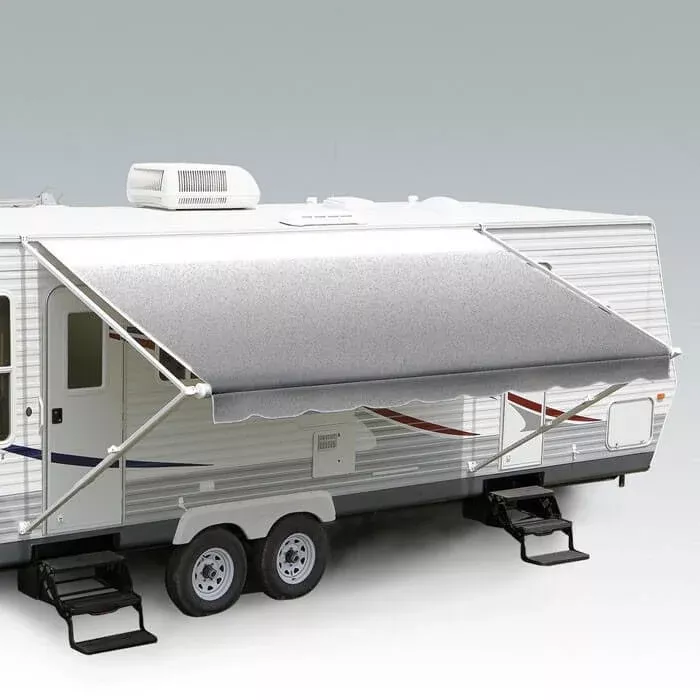 Awning Fabric 1-Piece 16' Silver Fade White Weatherguard