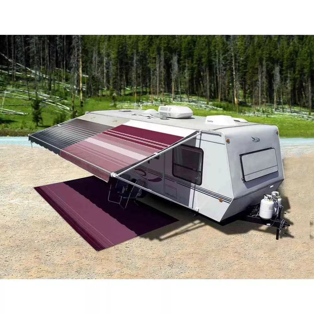 Awning Fabric 1-Piece 21' Burgundy Fade White Weatherguard
