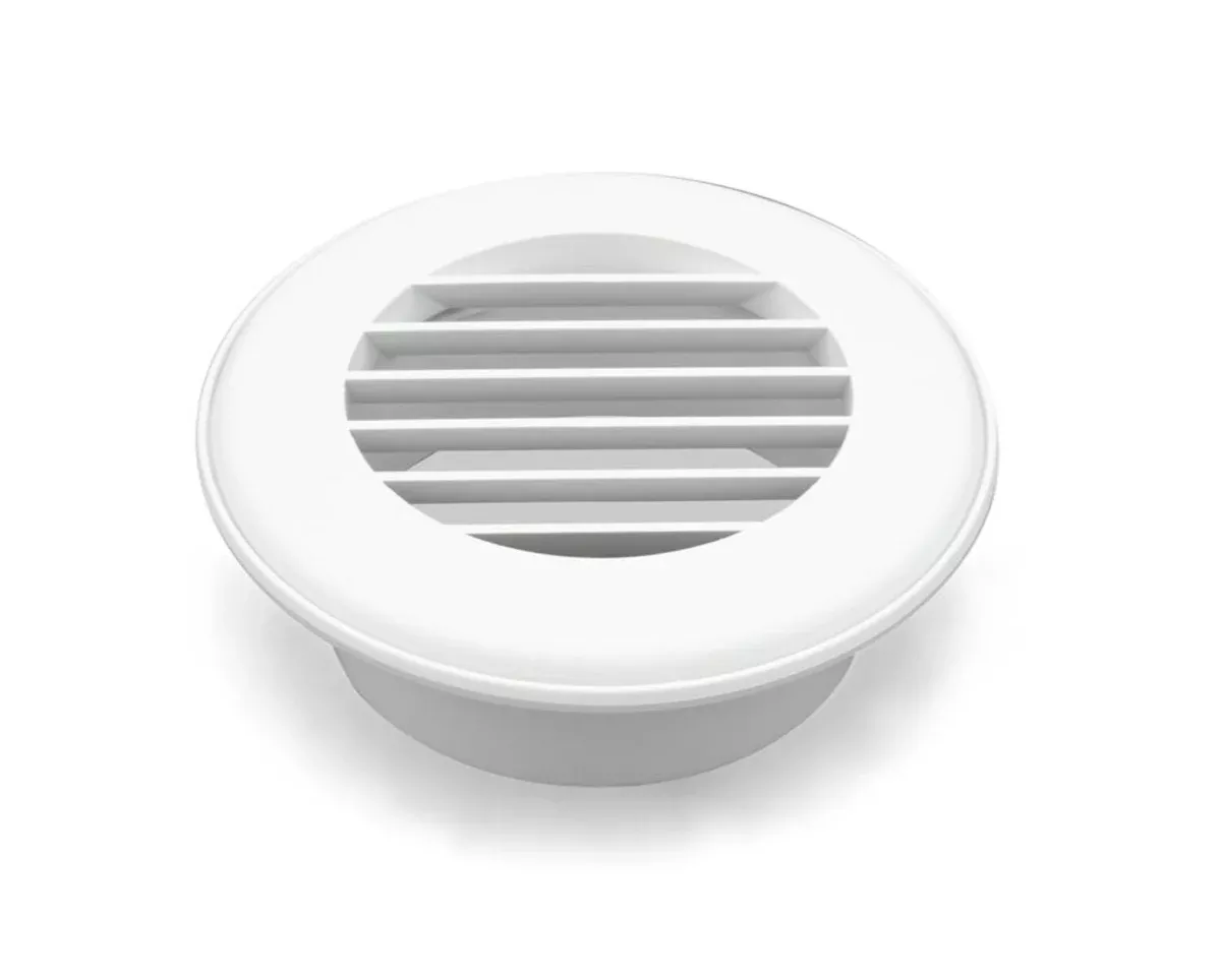 B&B Molders 94264 4" Heating/ Cooling Register, No Damper, Polar White