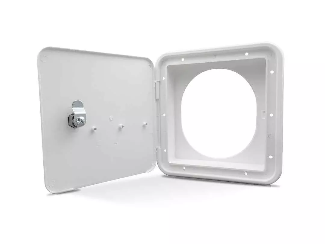 B&B Molders Lockable Fuel Door - Polar White, Paintable – 94304