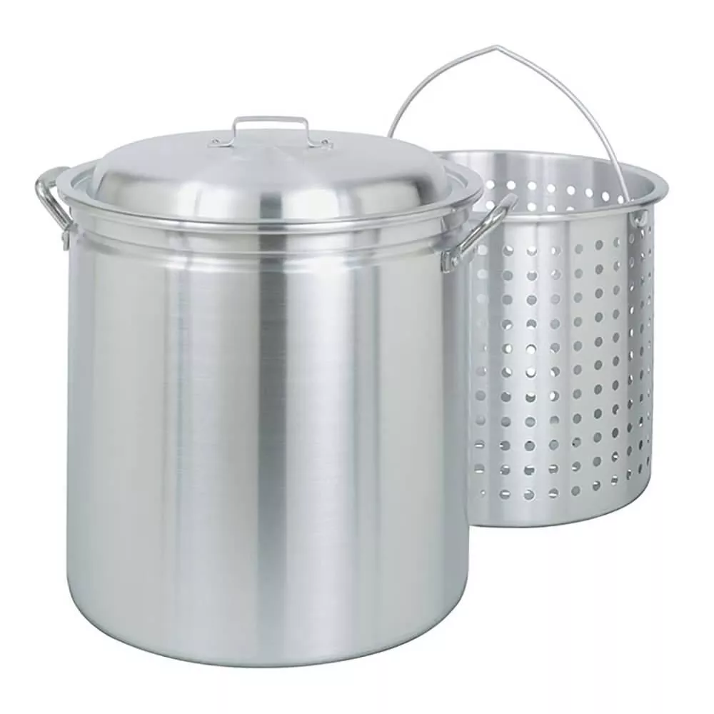 Bayou Classic 60-qt Aluminum Stockpot with Lid and Basket