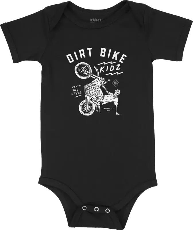 Black 12 Month Fire Retardant Cotton Onesie Snap Closure