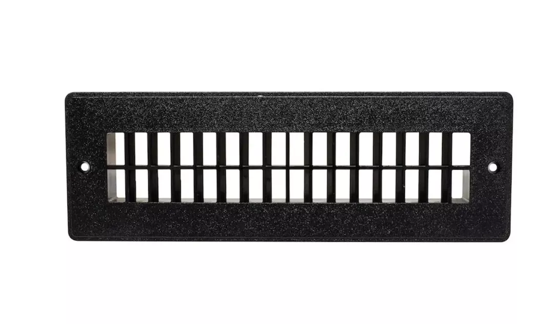 Black Heat and A/C Floor Register with Damper (2-1/4" x 10")