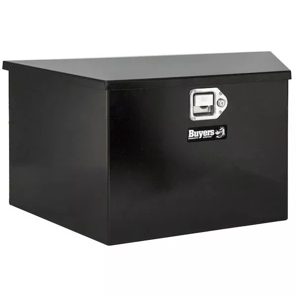 Black Steel Trailer Tongue Truck Box (15x14.5x34/22.5 Inch)