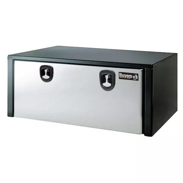 BLK STEEL BOX W/POLISH SS