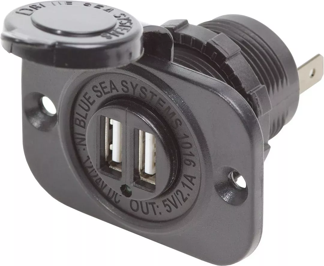 Blue Sea 1016-BSS Dual USB Outlet - 12V DC