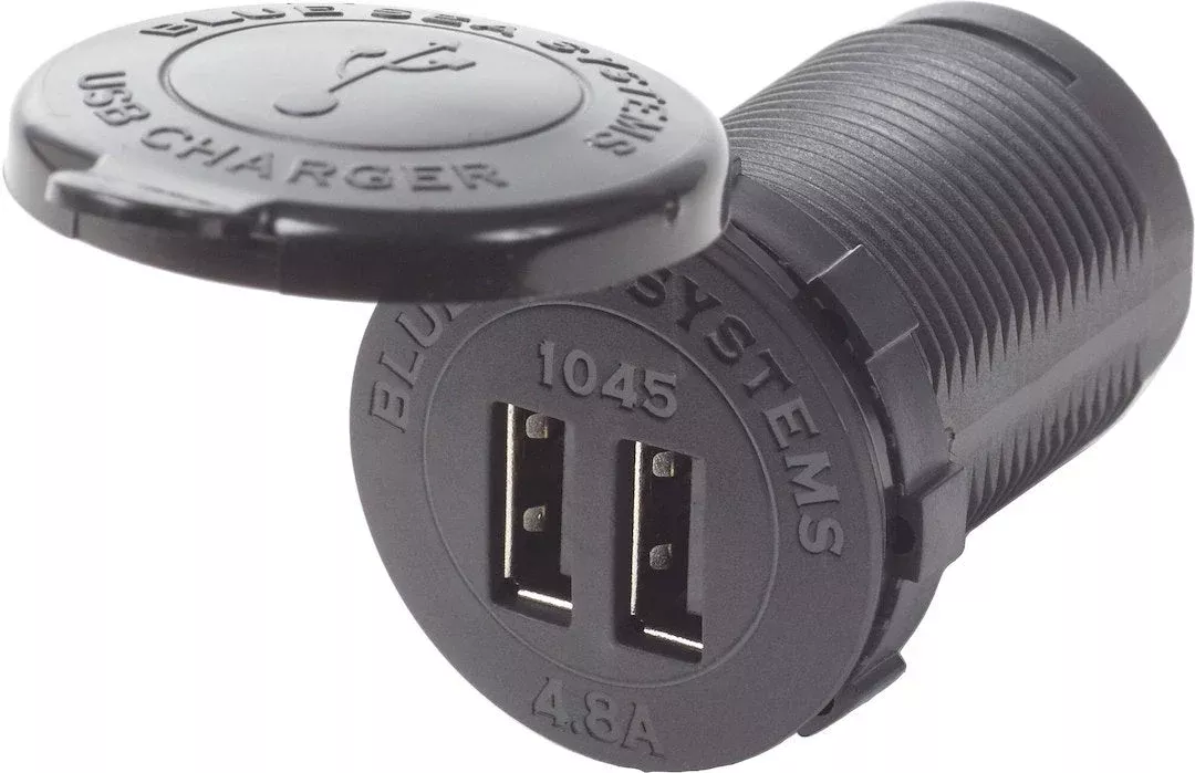 Blue Sea 1045-BSS Dual USB Outlet - 12/24V DC