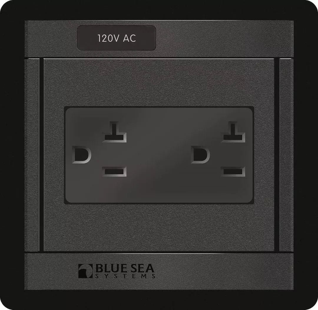 Blue Sea 1479-BSS Black Polycarbonate Receptacle Cover