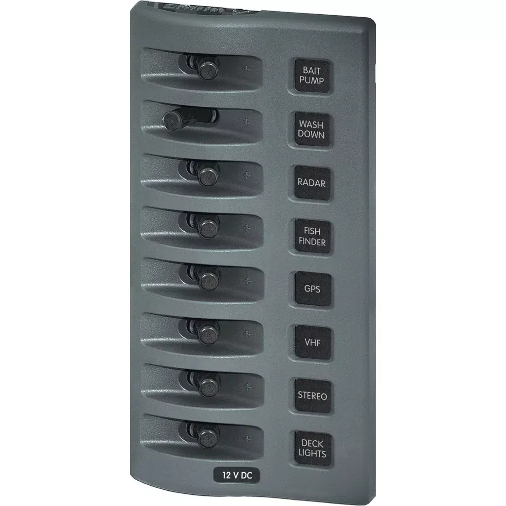 Blue Sea 4309 WeatherDeck 12V DC Waterproof Switch Panel – 8 Position