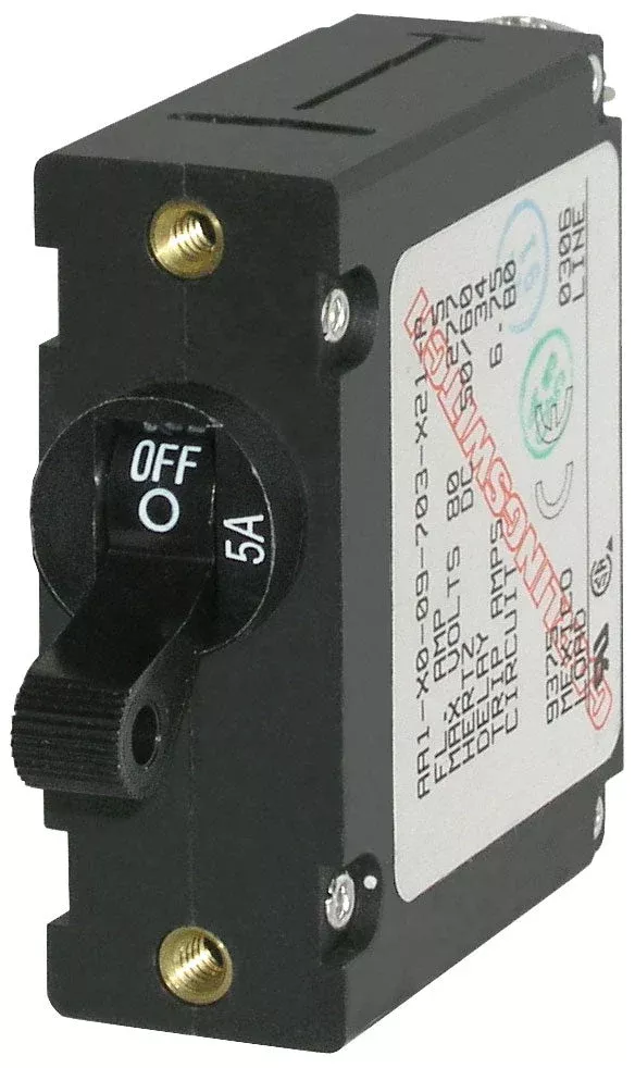 Blue Sea 7200-BSS 5A Hydraulic-Magnetic Circuit Breaker, 1-Pole