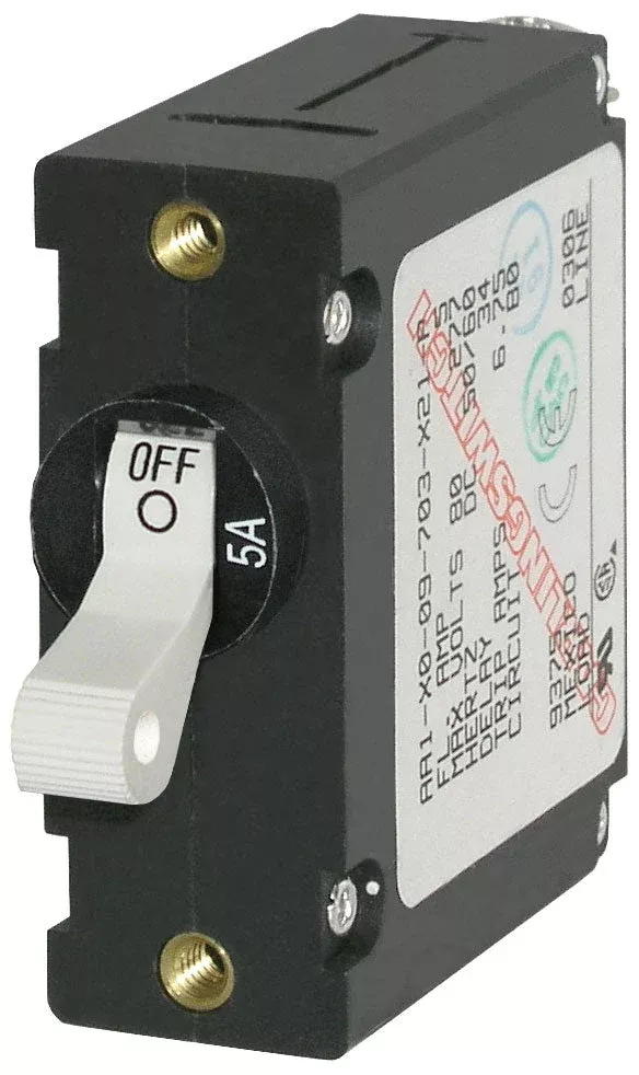 Blue Sea 7202-BSS 5A Hydraulic-Magnetic Circuit Breaker, 1-Pole
