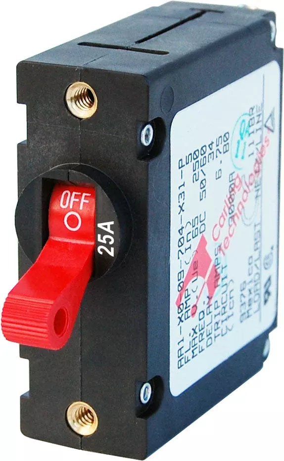Blue Sea 7217-BSS 25A Hydraulic-Magnetic Circuit Breaker, 1-Pole