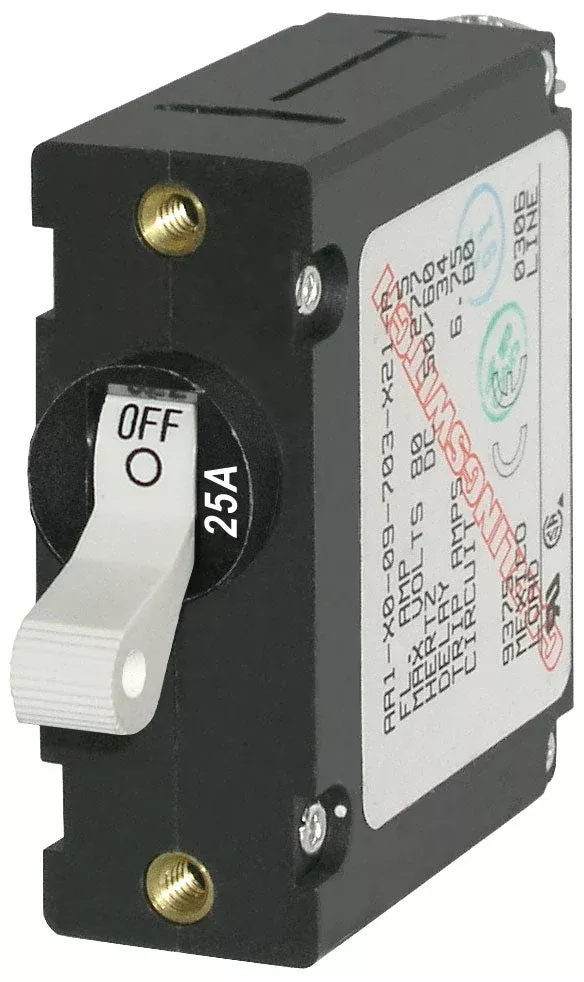 Blue Sea 7218-BSS 25A Hydraulic-Magnetic Circuit Breaker, 1-Pole