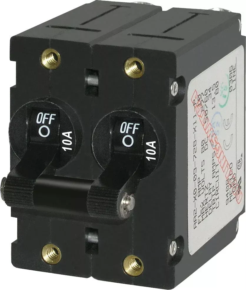 Blue Sea 7232-BSS 10A Hydraulic-Magnetic Circuit Breaker, 2-Pole