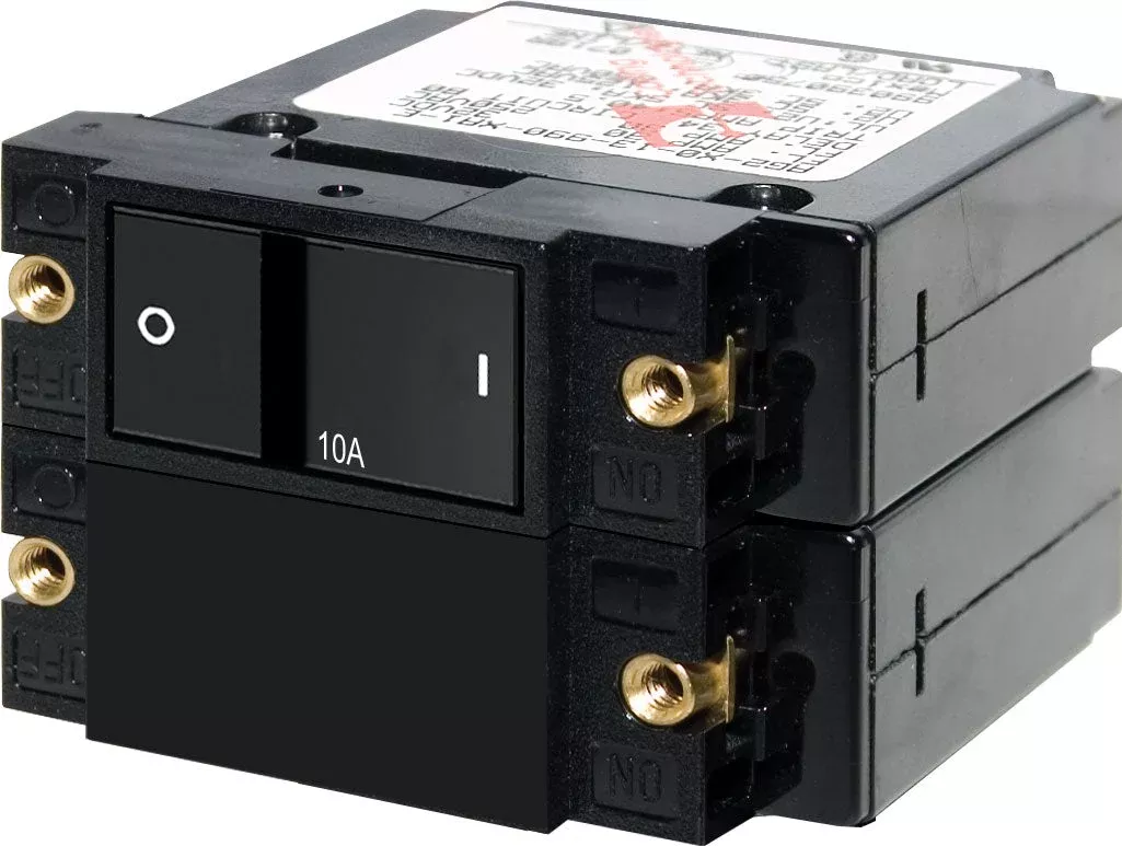 Blue Sea 7410-BSS 10A Hydraulic-Magnetic Circuit Breaker, 2-Pole