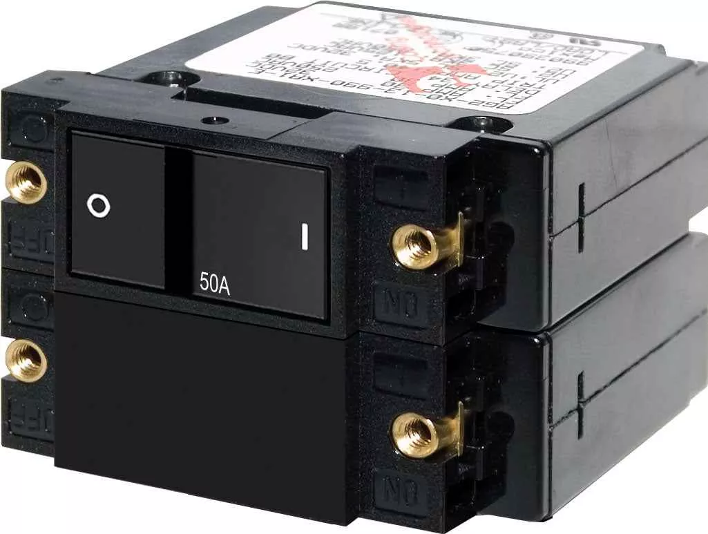 Blue Sea 7417-BSS 50A Hydraulic-Magnetic Circuit Breaker, 2-Pole