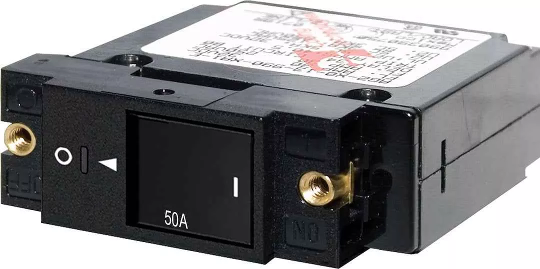 Blue Sea 7433-BSS 50A Hydraulic-Magnetic Circuit Breaker, 1-Pole