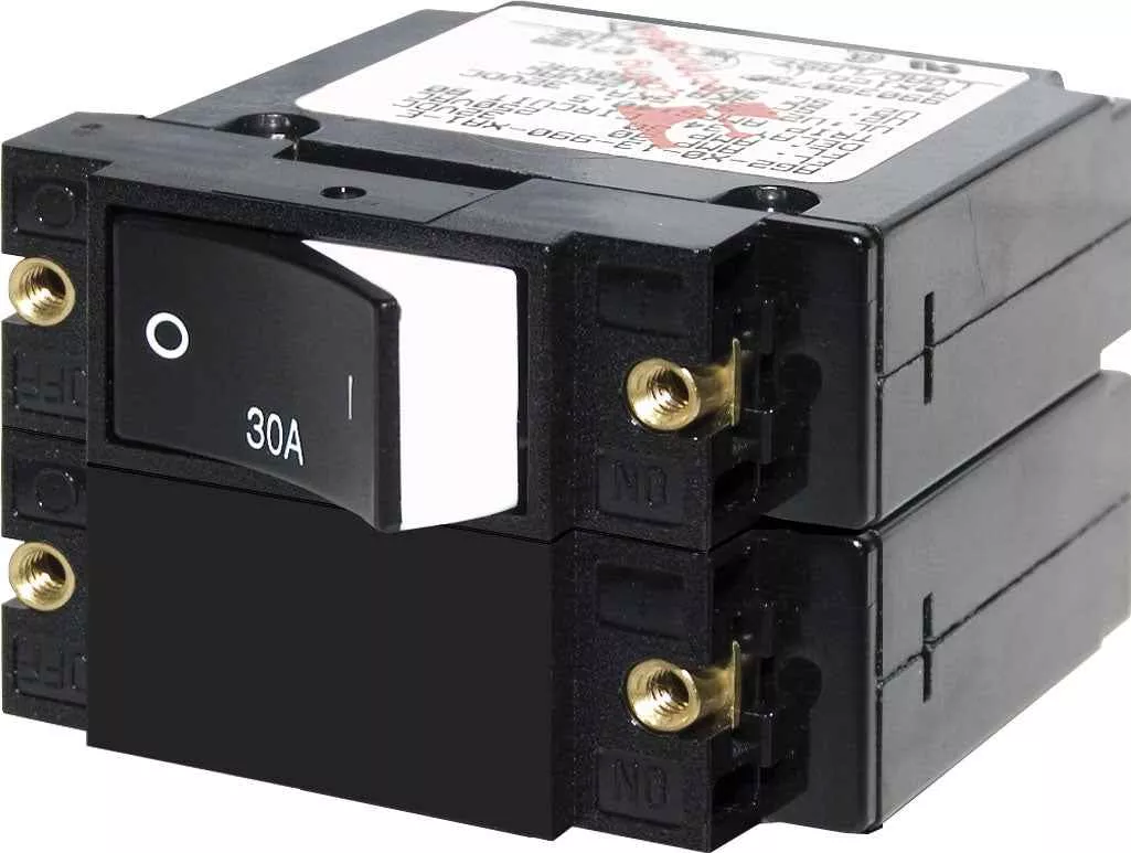 Blue Sea 7574-BSS 30A Hydraulic-Magnetic Circuit Breaker, 2-Pole