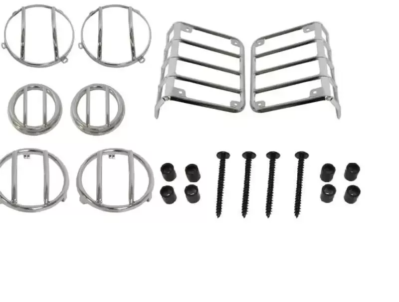 BM13891-4SS Black Mountain Headlight/ Tail Light Guard Set Euro Style