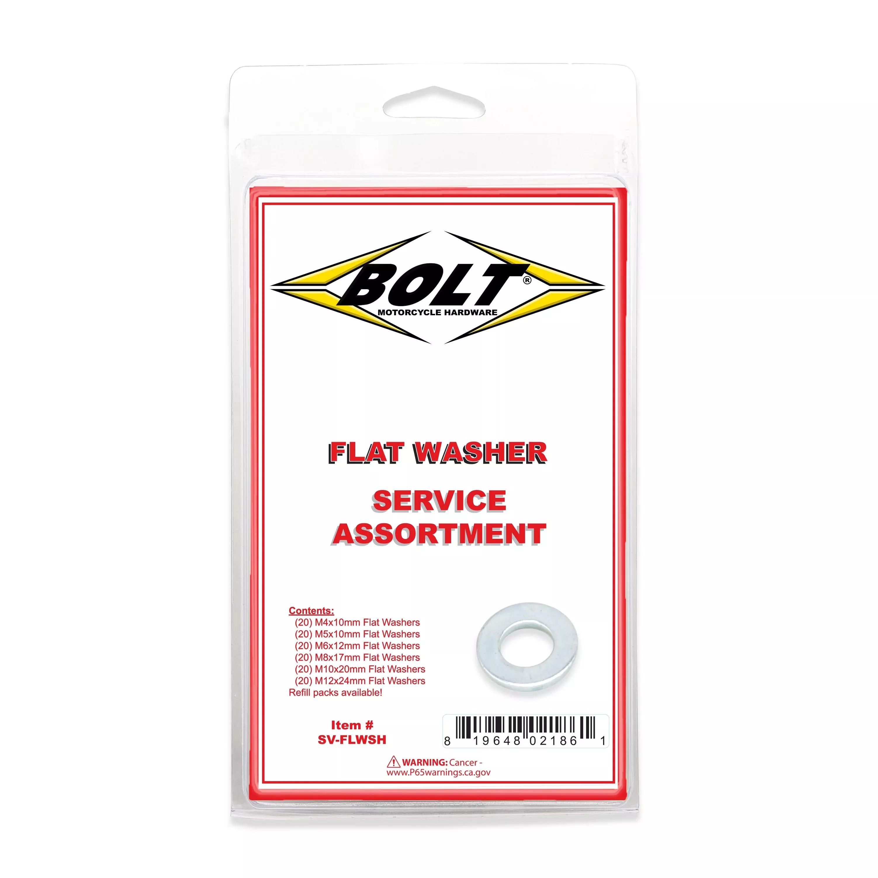 BOLT FLAT WASHER ASSORTMENT 120 PIECE KIT - 020-10000