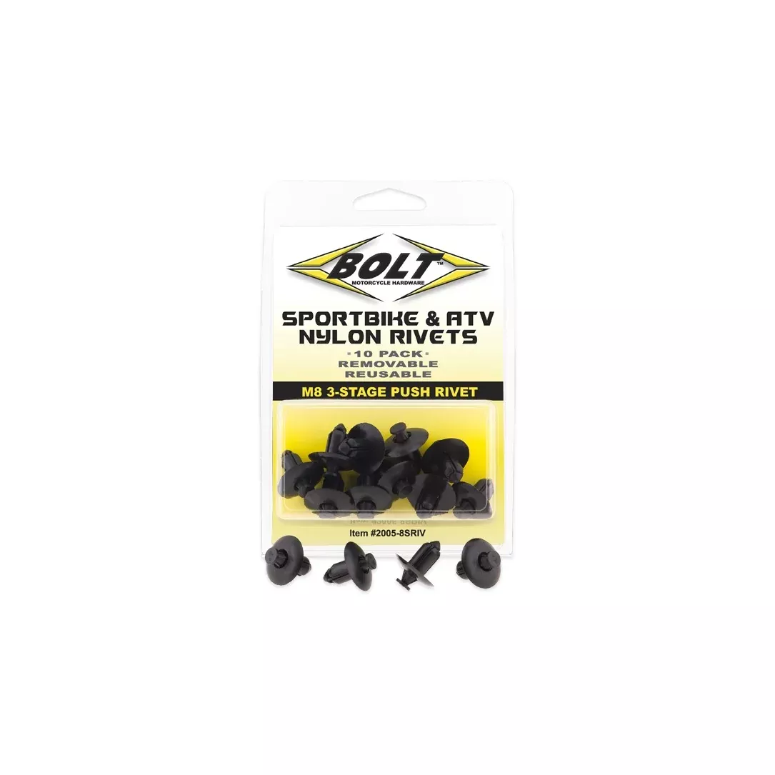 BOLT M8 THREE STAGE PUSH RIVET KIT 10/PK - 020-00121