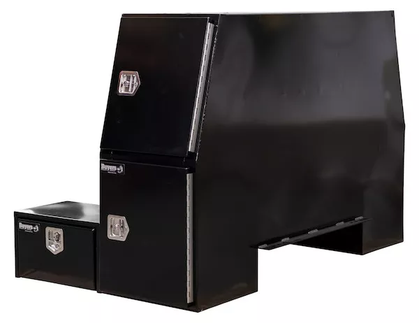 BP855548B - 85x55x48 Inch Black Steel L-Pack Backpack Truck Box - 8.5 Inch Offset