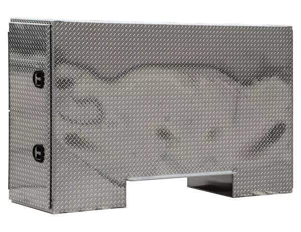 BP965724 - 57x24x96 Inch Straight Side Diamond Tread Aluminum Backpack Truck Tool Box - 9x42 Inch Offset Floor