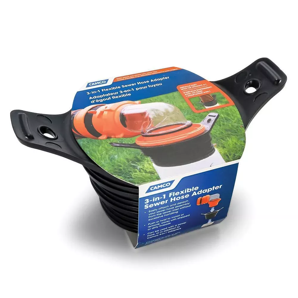 Camco 3-in-1 Flexible Sewer Hose Adapter