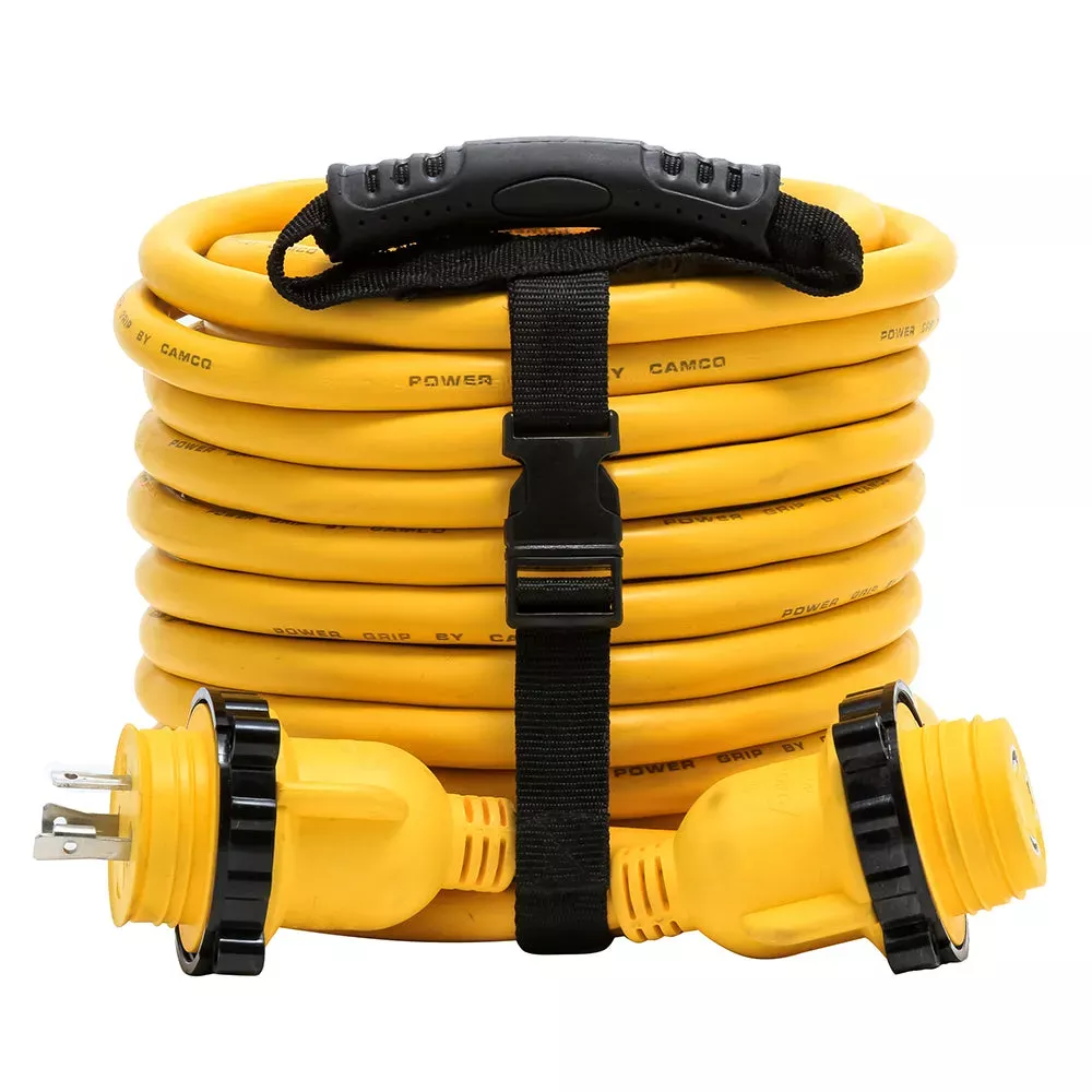 Camco 30 Amp Power Grip Marine Extension Cord – 50′ M-Locking/F-Locking Adapter