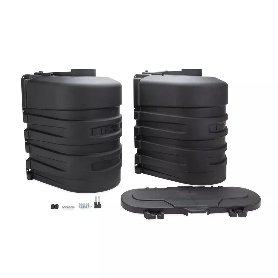Camco 50502 Dual 20-lb Propane Tank Cover - Black