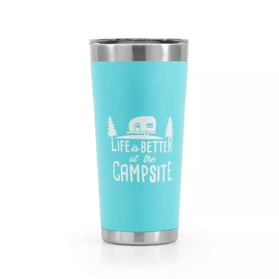Camco 53057 20 oz Insulated Travel Mug - Cool Blue