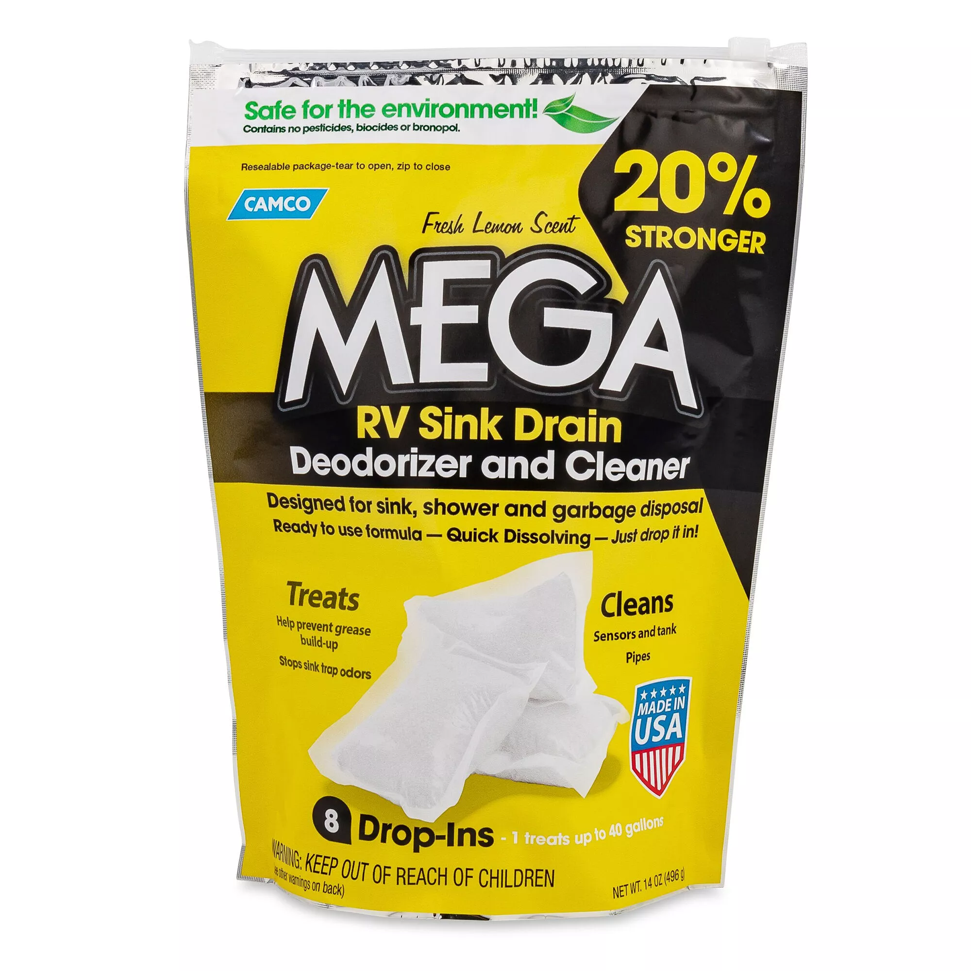 Camco Mega RV Sink Drain Drop-Ins, 8-Pack