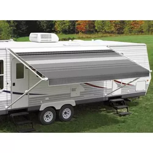 Carefree RV EA168C00 Fiesta Springload Awning Roller/Fabric Teal Stripe 16′