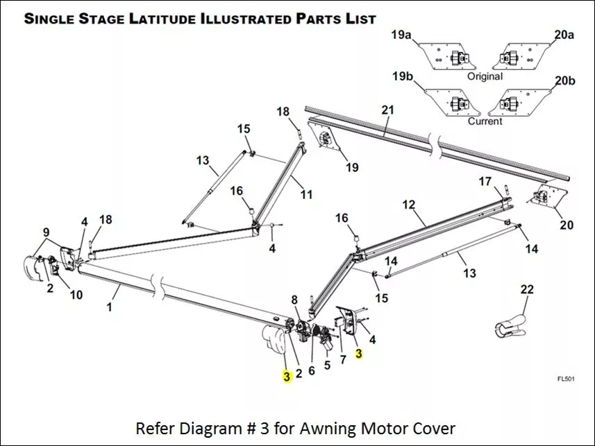 Carefree RV R001783-006 Awning Motor Cover - Latitude Awnings