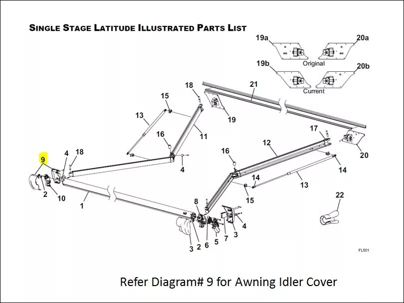 Carefree RV R001785-005 Awning Idler Cover - Latitude Awnings