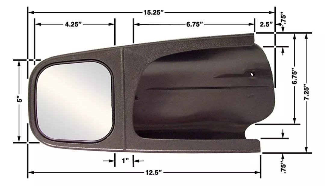 CIPA USA 11500 Exterior Towing Mirror - Add-On To Original Mirror