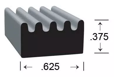 Clean Seal 103H2-50 Door Window Channel Seal - Ribbed, 50 ft