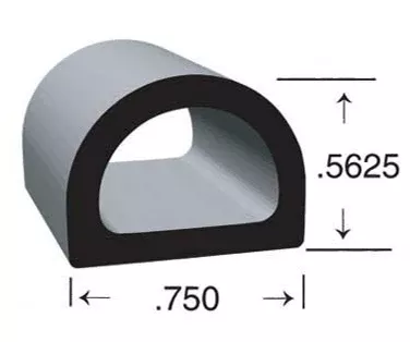 Clean Seal 135H2-50 Door Window Channel Seal - D-Type, 50 ft