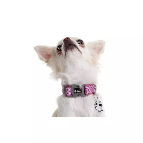 COLLAR PINK/BLK STAR-LG