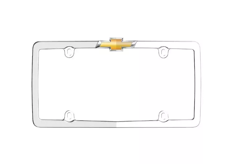 Cruiser 10437 Chevrolet Yellow Bowtie License Plate Frame - Chrome