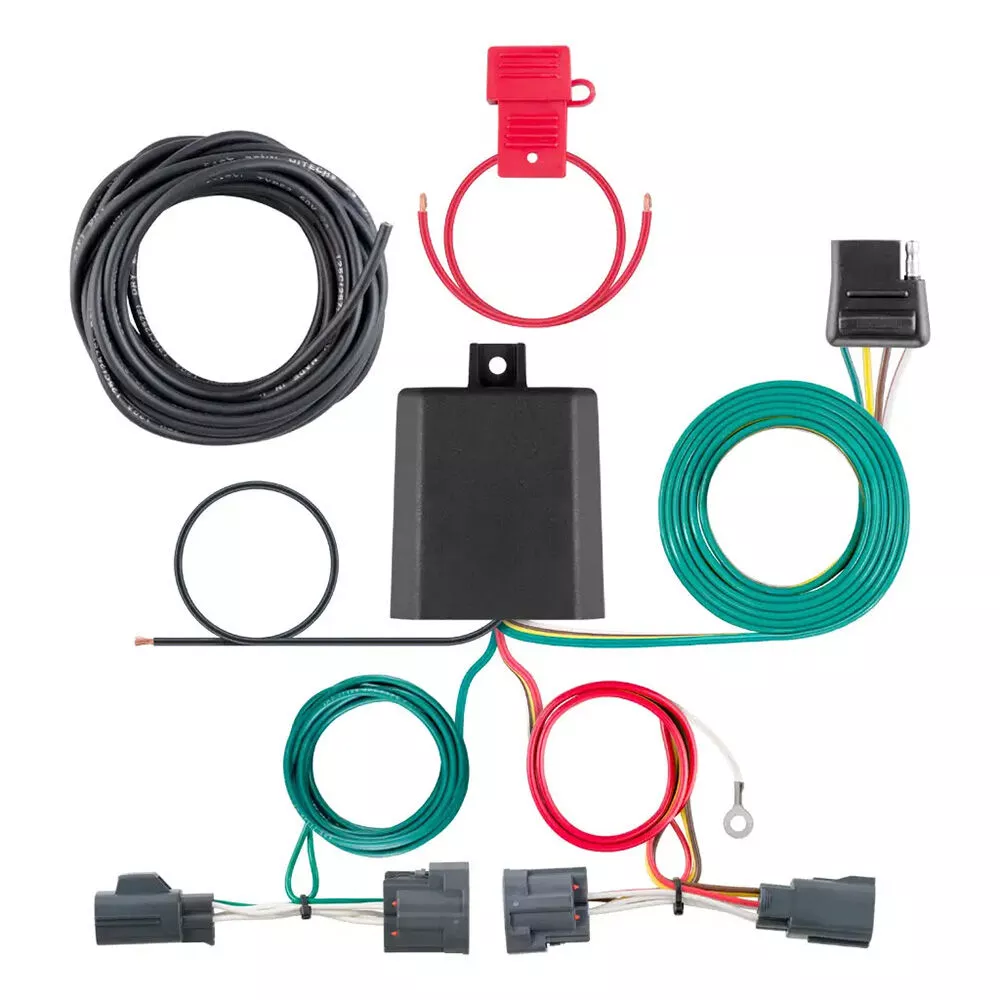 CURT 56334 Custom Wiring Harness, 4-Way Flat, Select Dodge Nitro, Jeep Liberty
