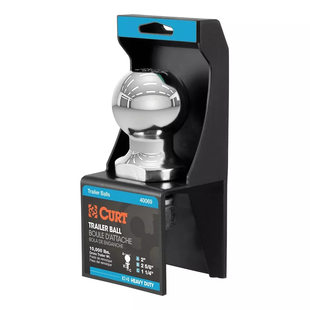 CURT Trailer Ball - 2 in, 1-1/4 in Shank, 10000 lb – 40069
