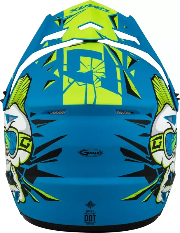 D3465180 Youth Mx 46y Unstable Helmet Matte Blue/Green Ys