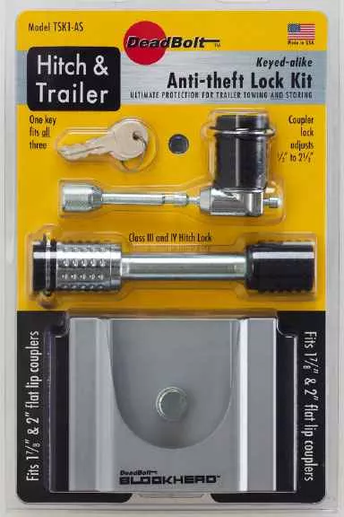 DeadBolt TSK3-AS Tow & Stow Lock Kit - 2 & 2-5/16 in