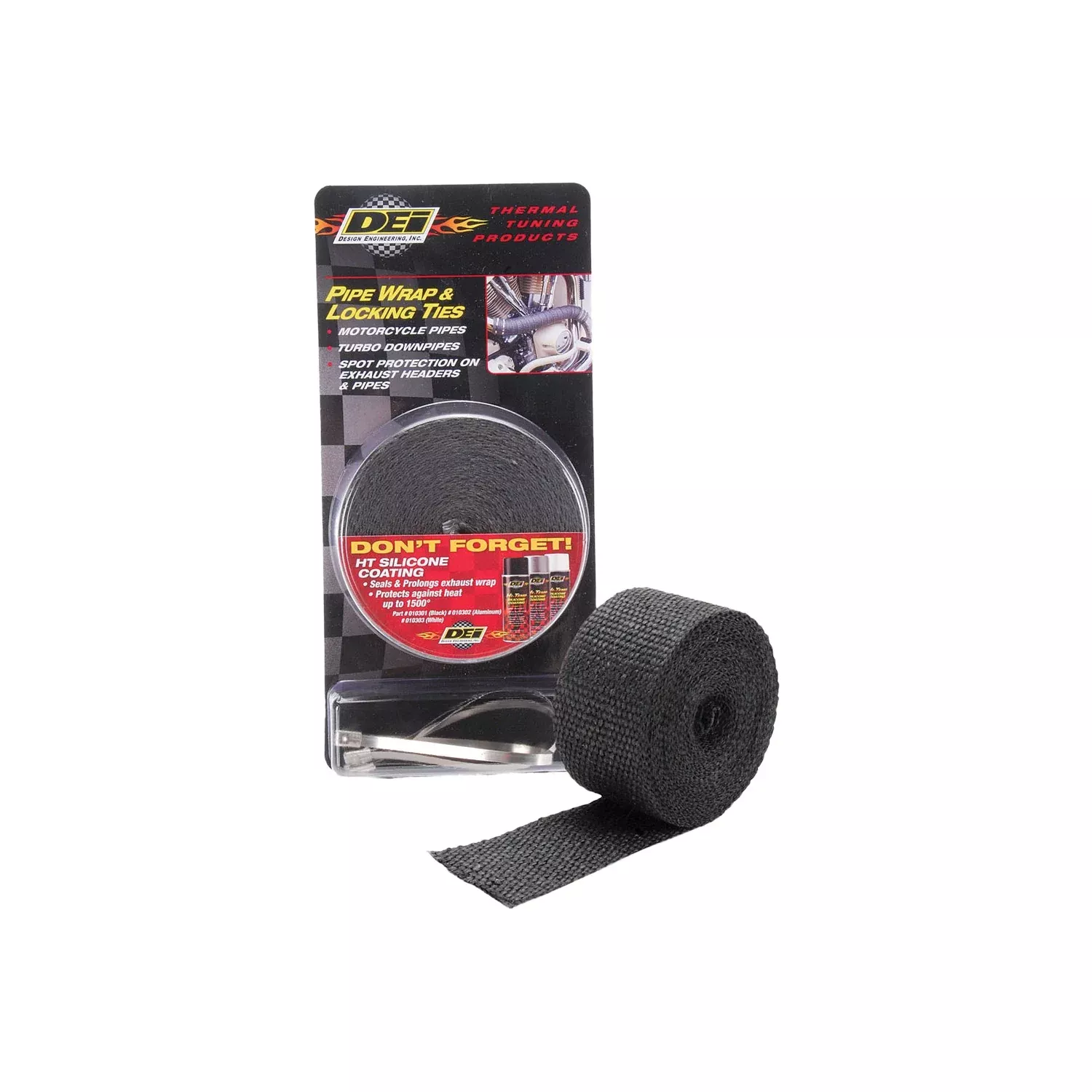DEI PIPE WRAP & LOCKING TIES BLACK - 790-01010