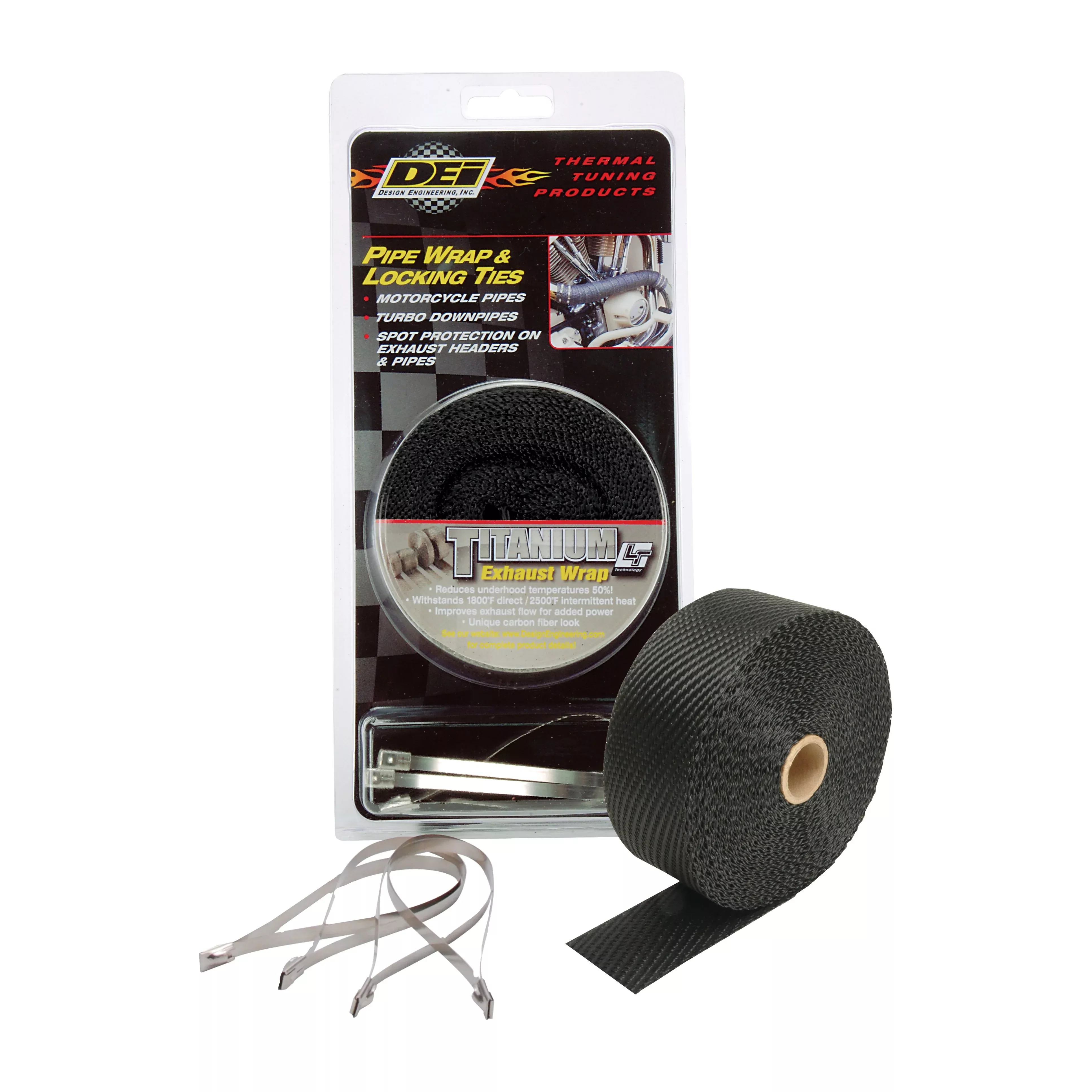 DEI PIPE WRAP & LOCKING TIES BLACK TITANIUM - 790-01013